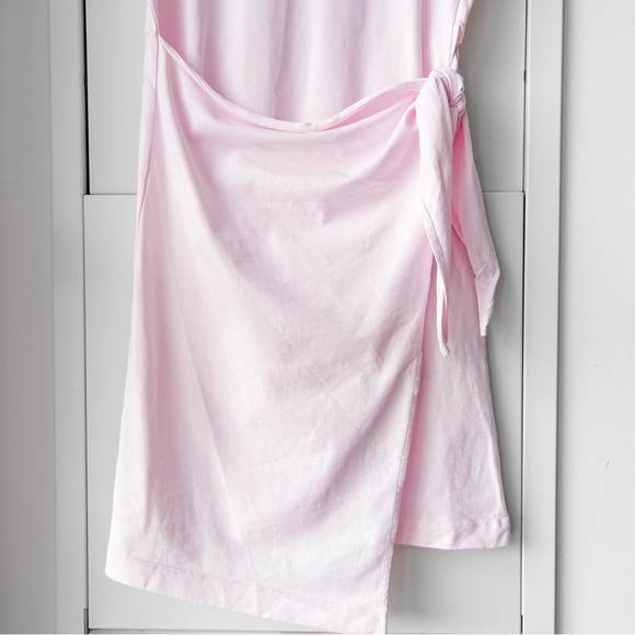 Vince light pink cotton side tie tee shirt dress - Picture 7 of 15